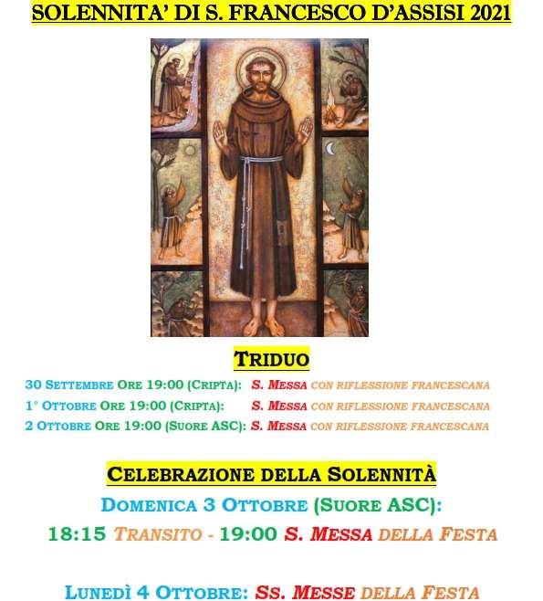 Solennità di San Francesco d’Assisi