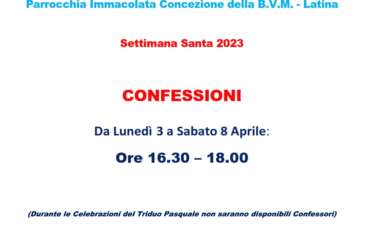 Confessioni Settimana Santa – 2023