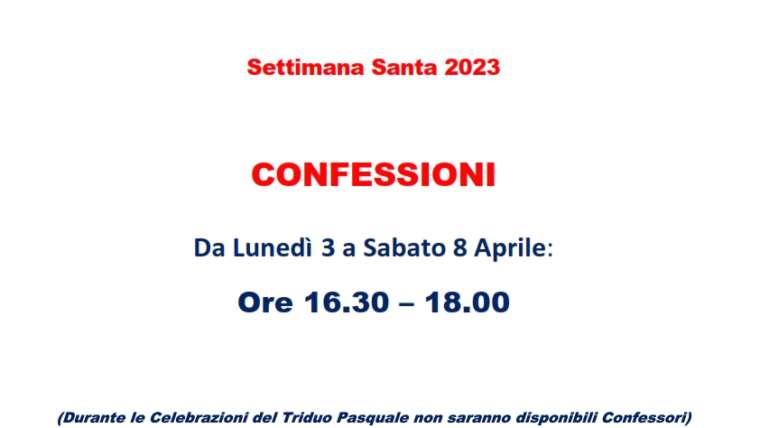 Confessioni Settimana Santa – 2023