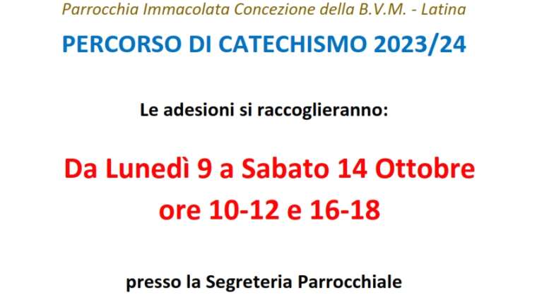 Percorso Catechismo 2023/2024